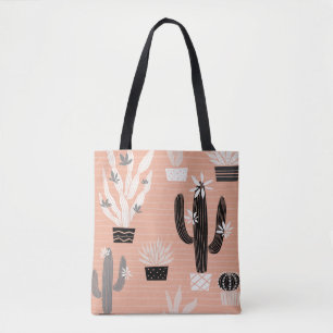 Wilde Cactussen: Kleurrijke Waterverf Patroon Tote Bag