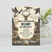 Wilde Camouflage Oh herteneend jagen 1e verjaardag Kaart (Staand voorkant)