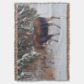 Wilde Canadese gans in Winter Snow IV Deken (Voorkant Verticaal)