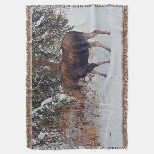 Wilde Canadese gans in Winter Snow IV Deken (Voorkant Verticaal)