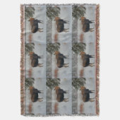 Wilde Canadese gans in Winter Snow IV Deken (Voorkant Verticaal)