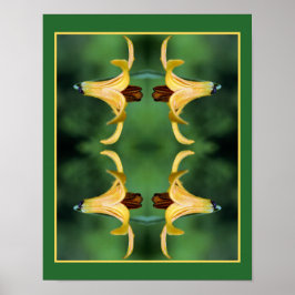 Wilde Canadese lelie en insectenspiegel Abstract Poster