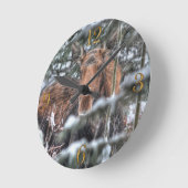 Wilde Canadese Moose in Winter Forest Ronde Klok (Hoek)