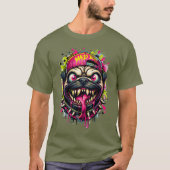 Wilde Cartoon Pug T-shirt (Voorkant)