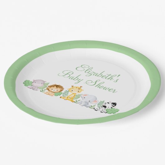 Wilde chique oerwoud baby shower papieren bordje (Gekanteld)