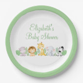 Wilde chique oerwoud baby shower papieren bordje (Voorkant)