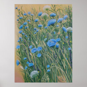 Wilde cichorei en onkruid poster