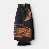 Wilde collage met vos, egel en amber maan flesjeskoeler (Achterkant)