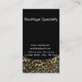 Wilde Cougar Animal Print Designer Makeup Salon Visitekaartje (Achterkant)