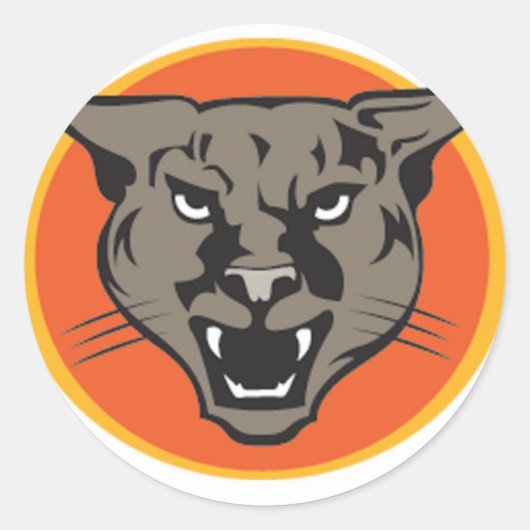 Wilde Cougars van Junglewalk..com Ronde Sticker (Voorkant)