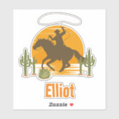 Wilde cowboy westerne zonsondergang sticker (Vel)