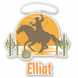 Wilde cowboy westerne zonsondergang sticker