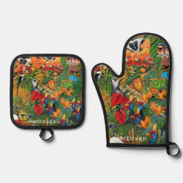 Wilde Creatie  Ovenwant & Pannenlap Set