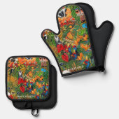 Wilde Creatie  Ovenwant & Pannenlap Set (Voorkant / Achterkant)
