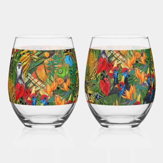 Wilde Creatie Wijnglas Zonder Voet (Voorkant)