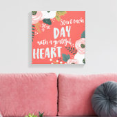 Wilde dagdromen - Grateful Heart Typografie Canvas Afdruk (Insitu (Woonkamer))