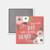 Wilde dagdromen - Grateful Heart Typografie Magneet (Voorkant / Achterkant)