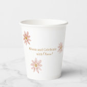 wilde daisy bloeien en vieren papieren bekers (Achterkant)