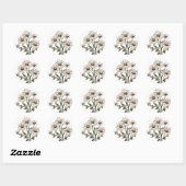 Wilde Daisy Bloemen Bloeien Ronde Sticker (Vel)