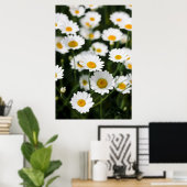 Wilde daisy bloemen sluiten dicht poster (Thuiskantoor)