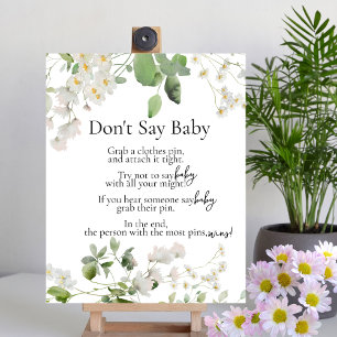 Wilde daisy bloemen thema Shhhh Zeg Baby Game niet Poster