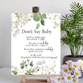 Wilde daisy bloemen thema Shhhh Zeg Baby Game niet Poster