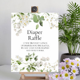 Wilde daisy blooms Baby Diaper Raffle Sign Poster