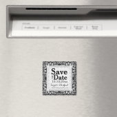 Wilde Damast Zwarte Witte Decor Sla de Datum Op Ma Magneet (Insitu (Vaatwasser))