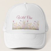 Wilde Dameshoed, Boho Wildflower Tuin Trucker Pet (Voorkant)