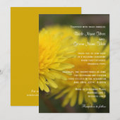Wilde dandelion bloemen lente, zomer, bruiloft kaart (Voorkant / Achterkant)
