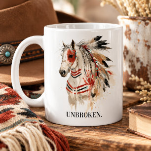 Wilde Dappere Onbedwongen Geschilderde Paard Koffiemok