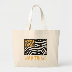 Wilde dding! Ontwerp van koelproefdrukken Grote Tote Bag