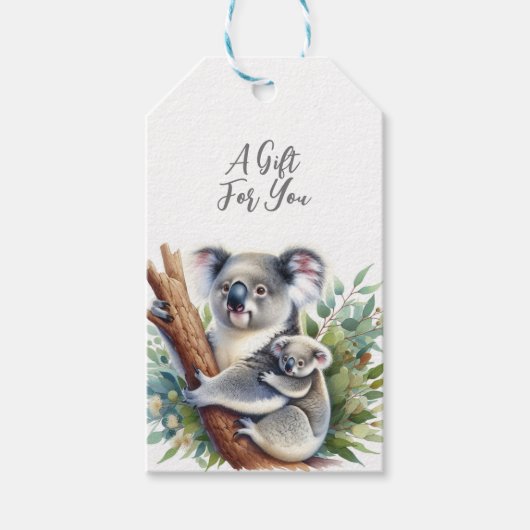 Wilde dier Koala Cadeaulabel (Voorkant)
