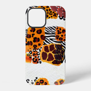 Wilde dier mix naadloos patroon. Jaguar, luipaard, iPhone 12 Hoesje