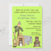 Wilde dierdierentuin Birthday-uitnodiging Kaart (Achterkant)