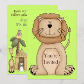 Wilde dierdierentuin Birthday-uitnodiging Kaart (Voorkant / Achterkant)