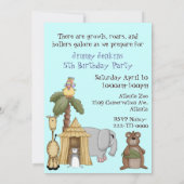 Wilde dierdierentuin Birthday-uitnodiging Kaart (Achterkant)