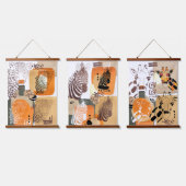 Wilde dieren Aarde Tone Modern Abstracte Pop Art Hangend Wandkleed (Driedubbel)
