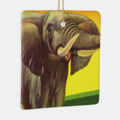 wilde dieren, Afrikaanse olifant met zonsondergan Keramisch Ornament (Rechts)