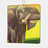 wilde dieren, Afrikaanse olifant met zonsondergan Keramisch Ornament (Links)