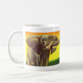  wilde dieren, Afrikaanse olifant met zonsondergan Koffiemok (Links)