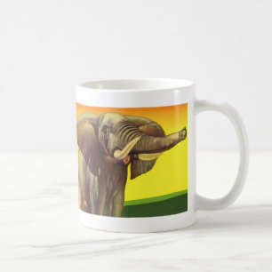 wilde dieren, Afrikaanse olifant met zonsondergan Koffiemok