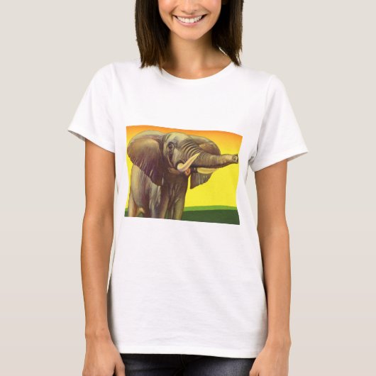  wilde dieren, Afrikaanse olifant met zonsondergan T-shirt (Voorkant)