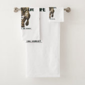 Wilde dieren, avonturen in het bos T-Shirt Button Bad Handdoek (Insitu)