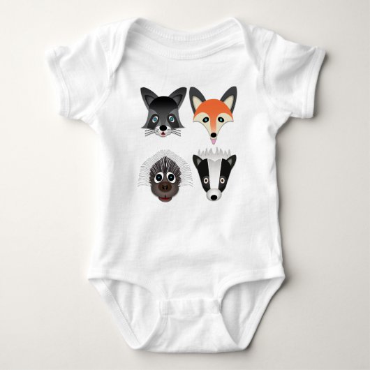 Wilde dieren - Baby Jersey Bodysuit (Voorkant)