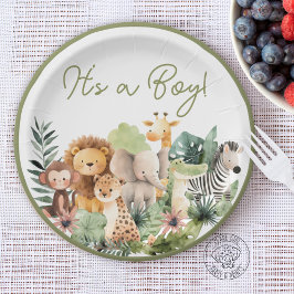 Wilde Dieren Baby Shower Papieren Bord