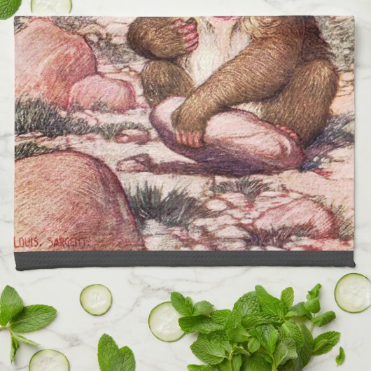 wilde dieren, bavianen van Louis Sargent Theedoek (Gevouwen)
