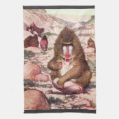  wilde dieren, bavianen van Louis Sargent Theedoek (Verticaal)