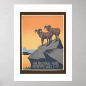 Wilde dieren behouden - Vintage Travel Poster (Voorkant)