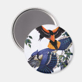  wilde dieren, blauwe jassen die vliegen magneet (Voorkant / Achterkant)